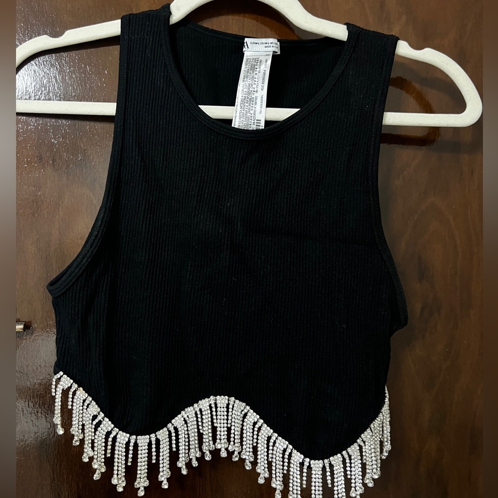 Zara black crop top, size M-L
